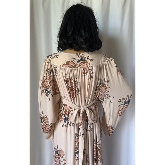 Free People Wild Laurel boho belted Maxi Dress bell sleeves small - Picture 11 of 16